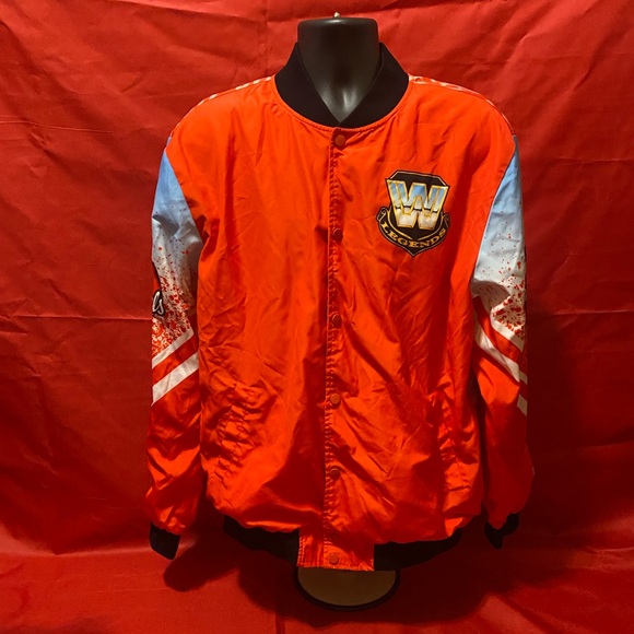 WWEShawn MichaelsRed and Black Bomber chalk lineJacket